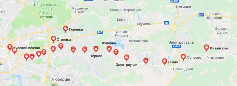 Расписание электричек нижегородская электросталь