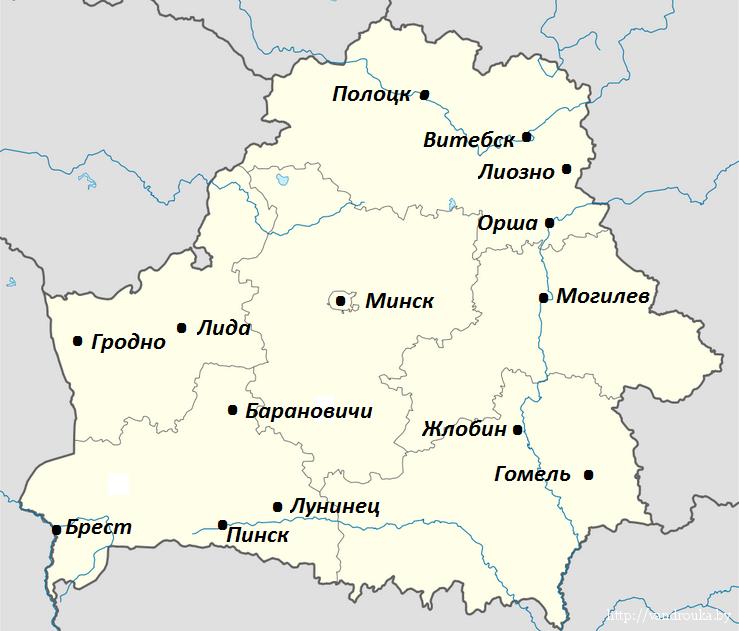 Карта рб с границами